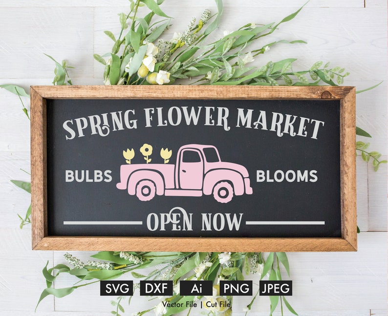 Download Spring Flower Market Cricut Cut File Silhouette Vector | Etsy