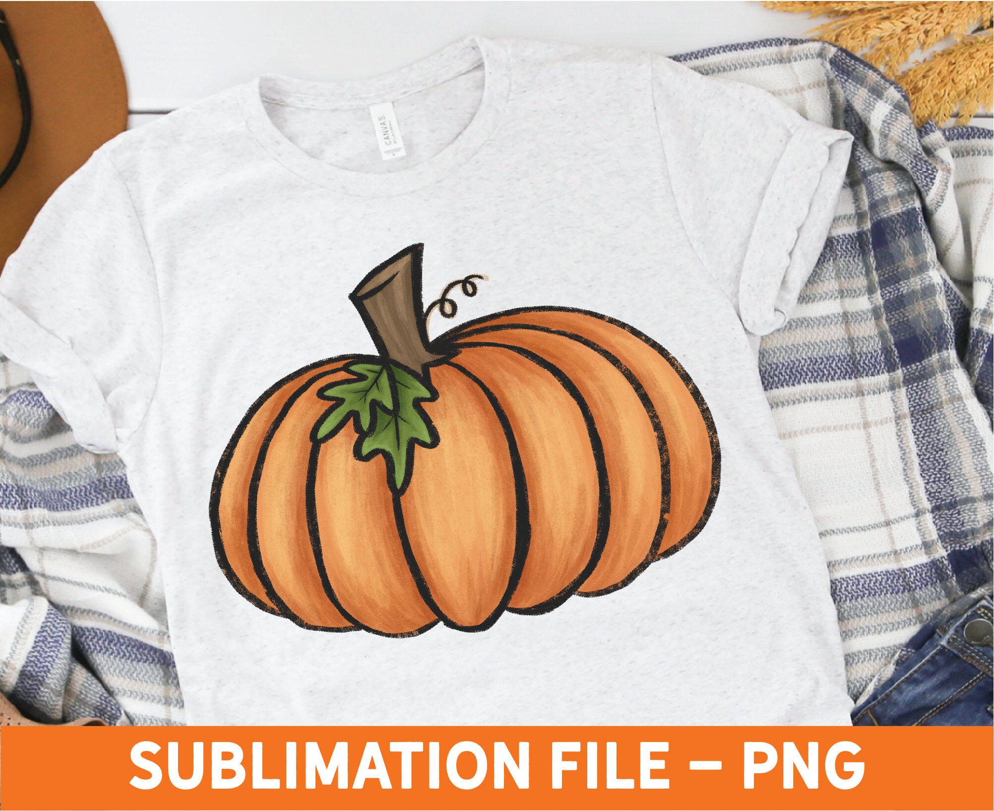 Download Orange Painted Pumpkin Sublimation File Png Instant Digital Etsy