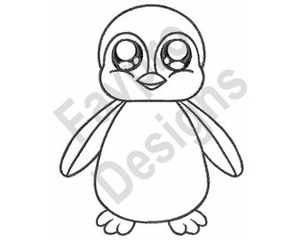 Penguin Outline Etsy