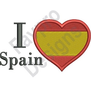 I Heart Spain Flag - Machine Embroidery Design