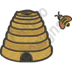 Bee And Hive - Machine Embroidery Design