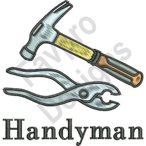 Hammer & Pliers Handyman - Machine Embroidery Design