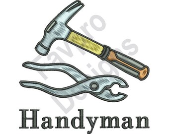 Hammer & Pliers Handyman - Machine Embroidery Design