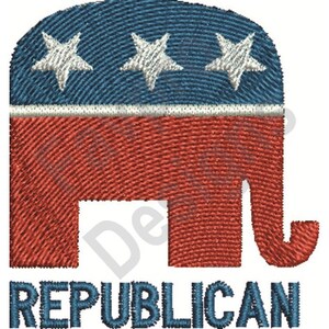 Republican Logo - Machine Embroidery Design