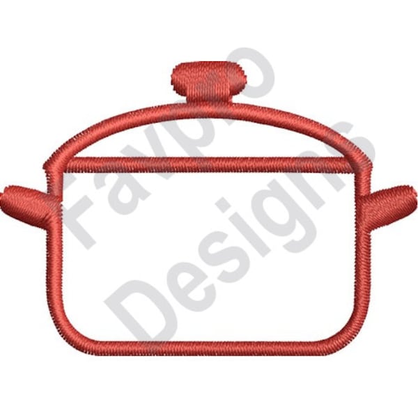 Cooking Pot Outline - Machine Embroidery Design