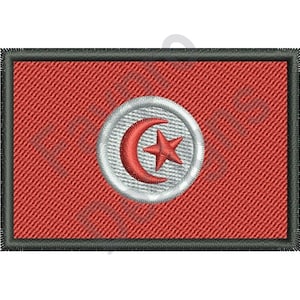 Tunesien Flagge - Maschine Stickerei-Design