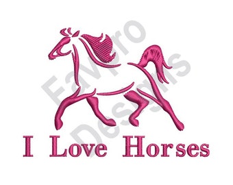 Me encantan los caballos - diseño de máquina del bordado