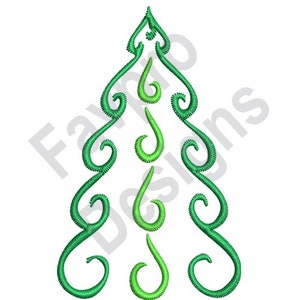 Curly Christmas Tree - Machine Embroidery Design