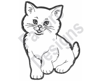 Kitten Outline - Machine Embroidery Design