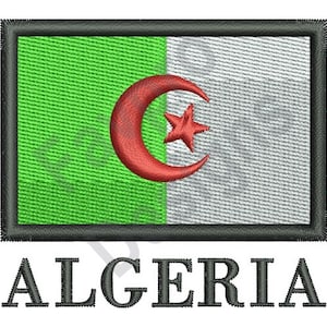 Bandera argelina - Diseño de bordado de máquina