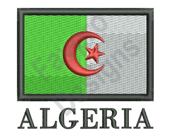 Drapeau Algerien Motif De Broderie Machine Etsy
