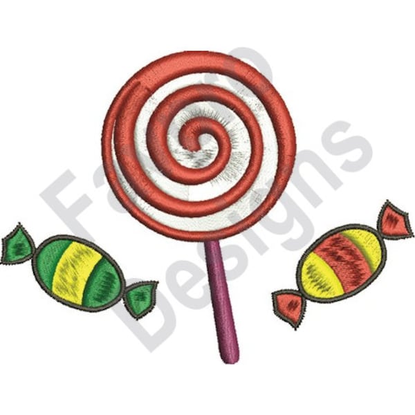 Candy And Lollipop - Machine Embroidery Design