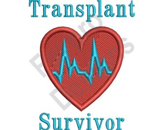 Transplant Survivor Heart - Machine Embroidery Design