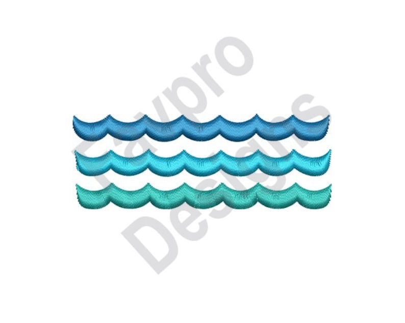 Water Waves Machine Embroidery Design Etsy