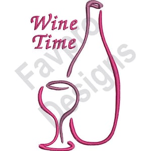 Wine Time - Machine Embroidery Design
