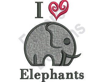 Love Elephants - Machine Embroidery Design