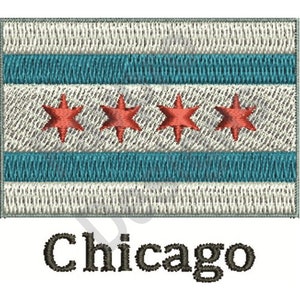 Chicago Flag - Machine Embroidery Design