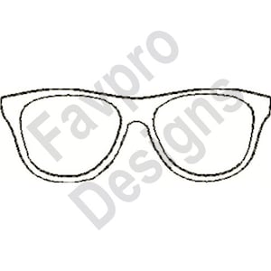 Outline Glasses - Machine Embroidery Design
