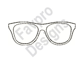 Outline Glasses - Machine Embroidery Design