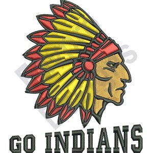 Go Indians - Machine Embroidery Design