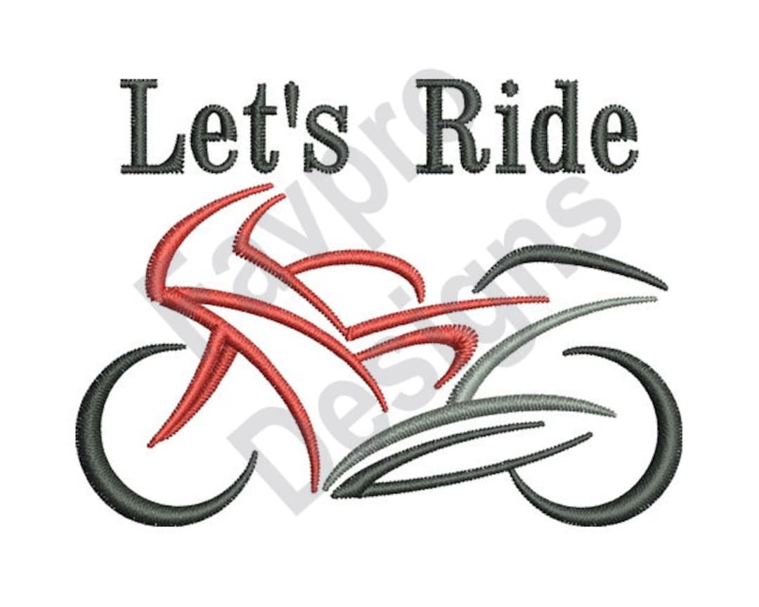 Let's Ride Lettering Lets Ride - Machine Embroidery Design - Etsy