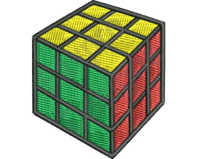 Rubiks Cube Machine Embroidery Design Etsy