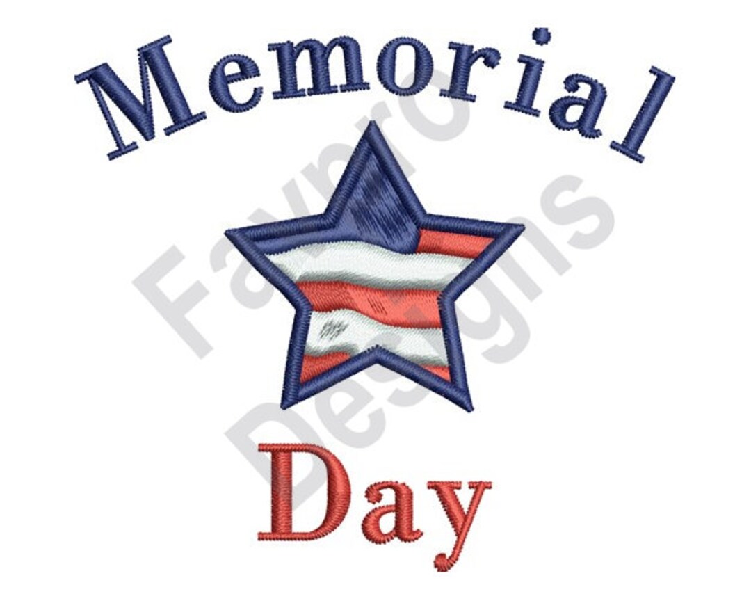Memorial Day Star - Machine Embroidery Design - Etsy