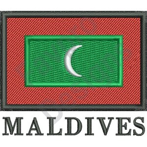 Malediven Flagge - Maschine Stickerei-Design