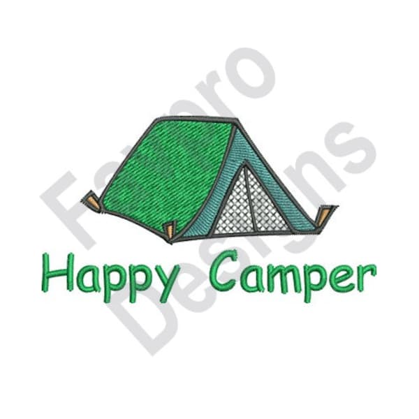 Happy Camper Tent - Machine Embroidery Design