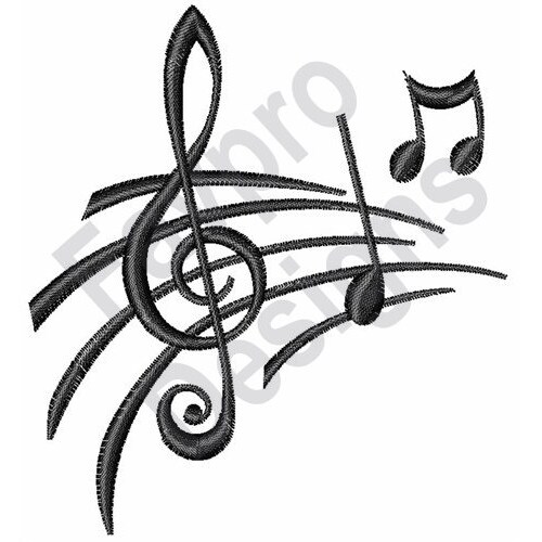 Music Notes Machine Embroidery Design Etsy