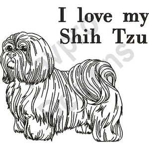 Shih Tzu Dog - Machine Embroidery Design