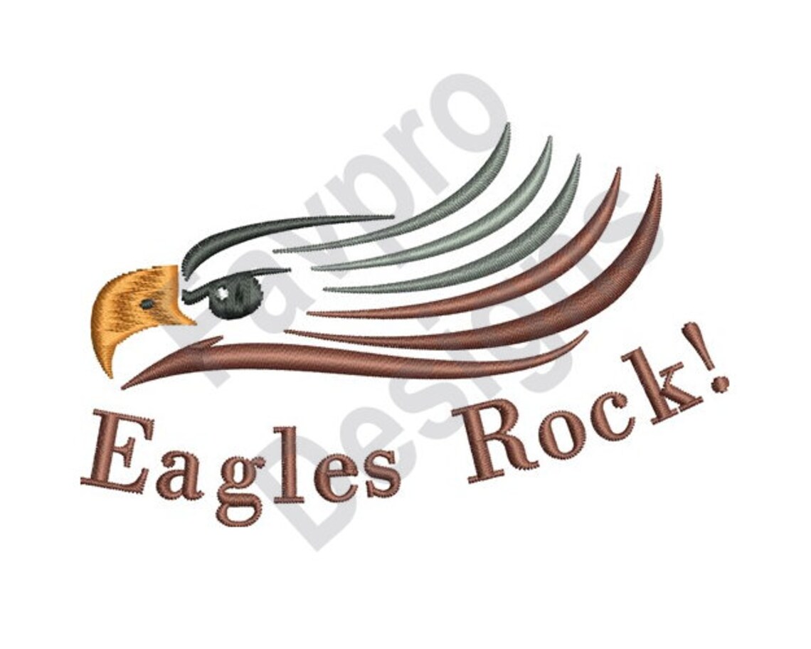 Eagles Rock Machine Embroidery Design Etsy
