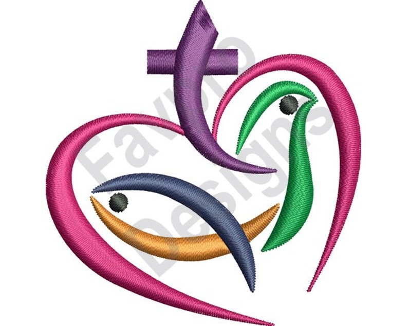 Cross heart machine embroidery design  etsy Cross heart machine embroidery design  etsy