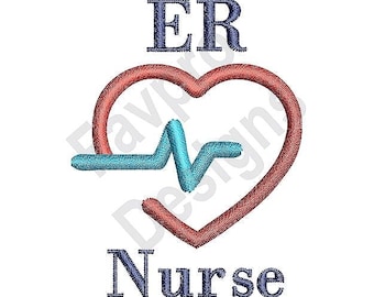 Er Nurse Heartbeat - Machine Embroidery Design