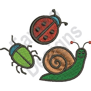 Three Bugs - Machine Embroidery Design