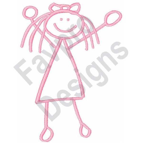 Stick Figure Embroidery Design Etsy