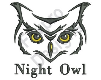 Night Owl - Machine Embroidery Design - 3 Sizes - Etsy