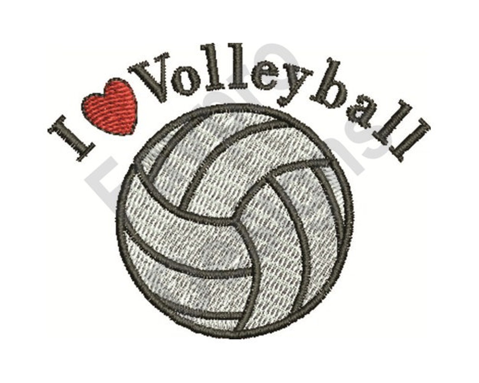 Love Volleyball Machine Embroidery Design Etsy