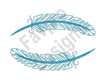 Feather Outline - Machine Embroidery Design