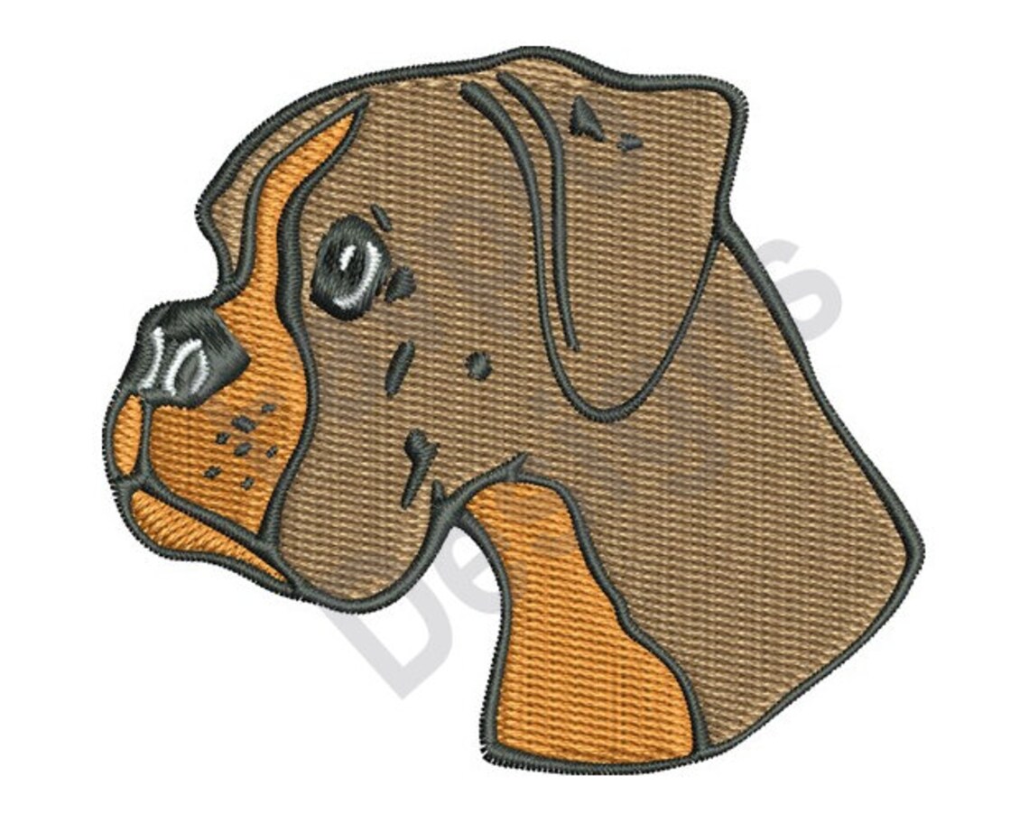 Boxer Dog Machine Embroidery Design Etsy