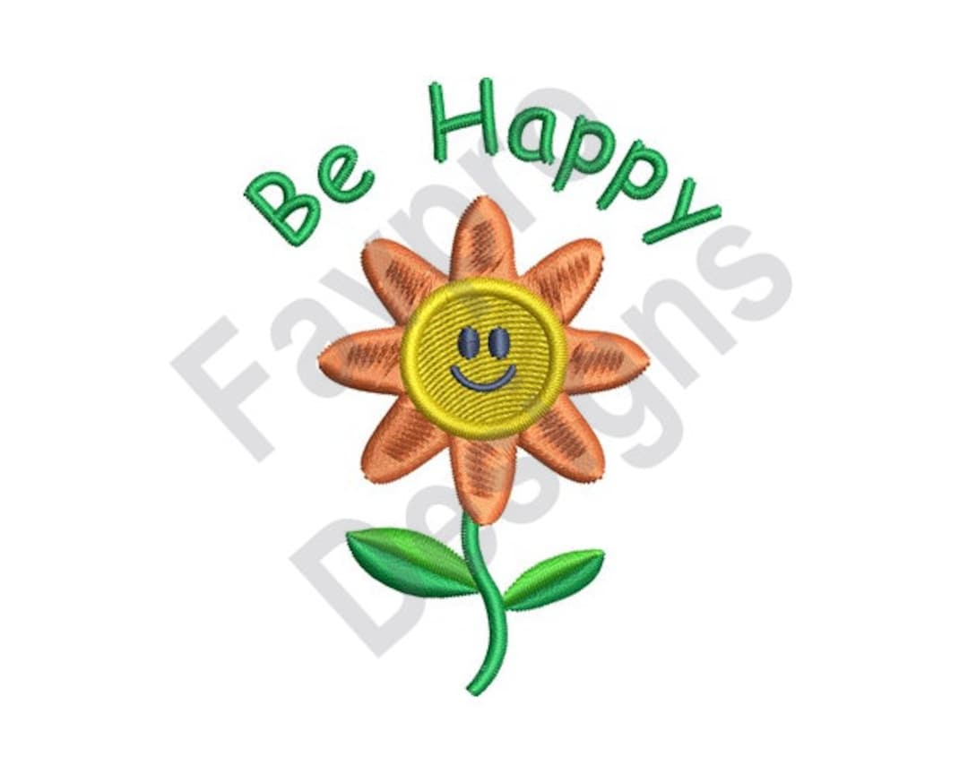 Be Happy - Machine Embroidery Design - Etsy