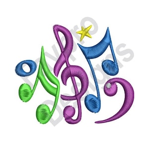 Music Notes - Machine Embroidery Design