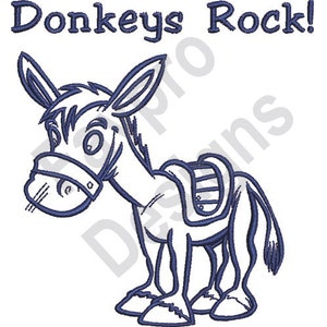 Donkeys Rock - Machine Embroidery Design