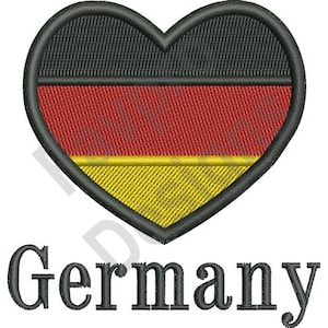 I Love Germany Flag - Machine Embroidery Design