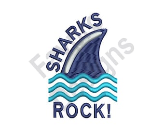 Sharks Rock - Machine Embroidery Design