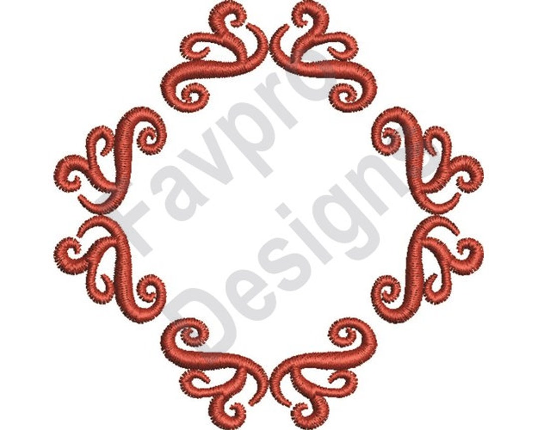 Scroll Frame Machine Embroidery Design Etsy