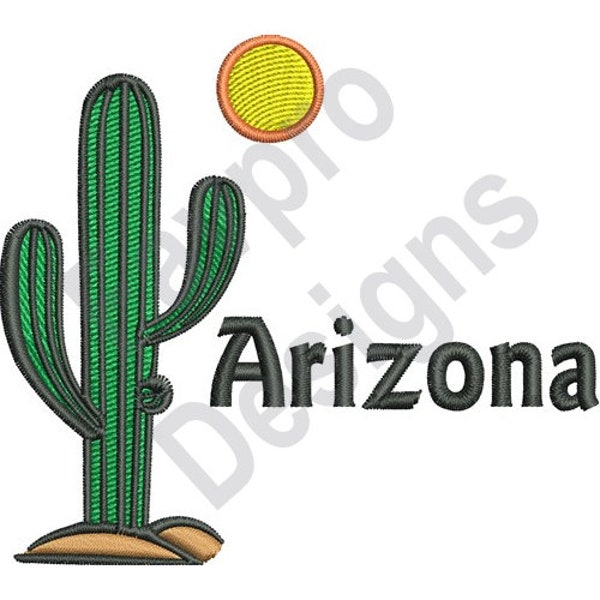 Cactus And Sun Arizona - Machine Embroidery Design