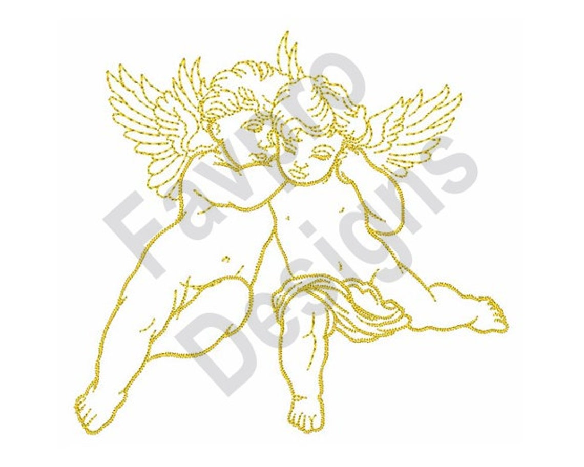 Cupids Outline Machine Embroidery Design - Etsy