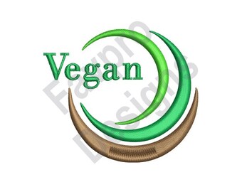 Logotipo vegano - Diseño de bordado de máquina
