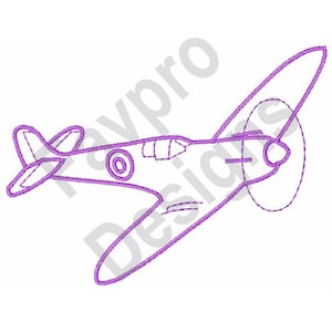 Airplane Outline - Machine Embroidery Design